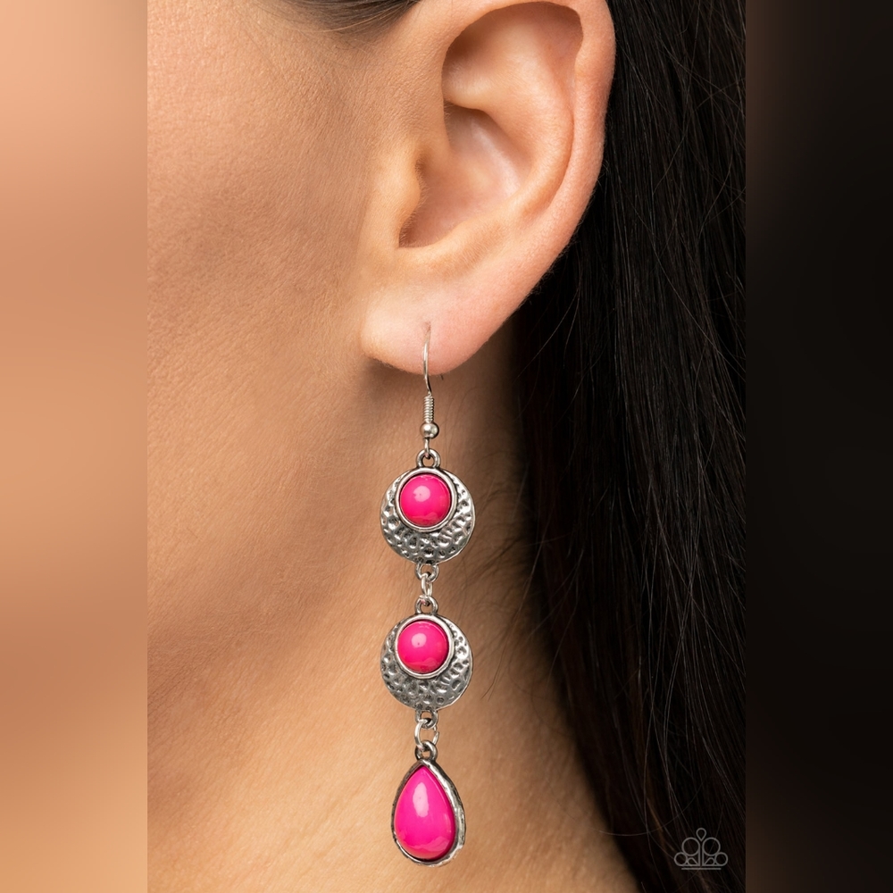 Tahoe Trailblazer Pink Earrings  SILVER - Picture 2 of 3